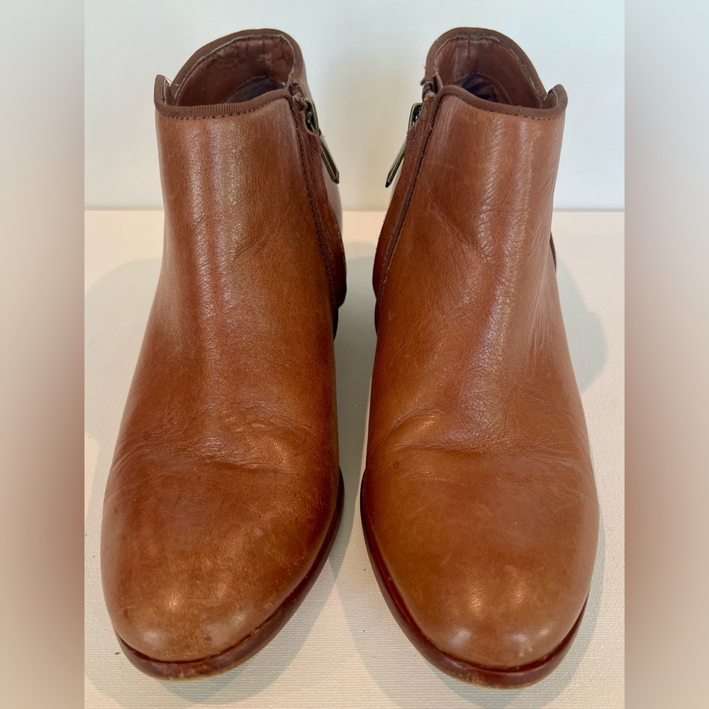 Sam Edelman PETTY Brown Leather Ankle Boots Size 6 - Picture 3 of 9